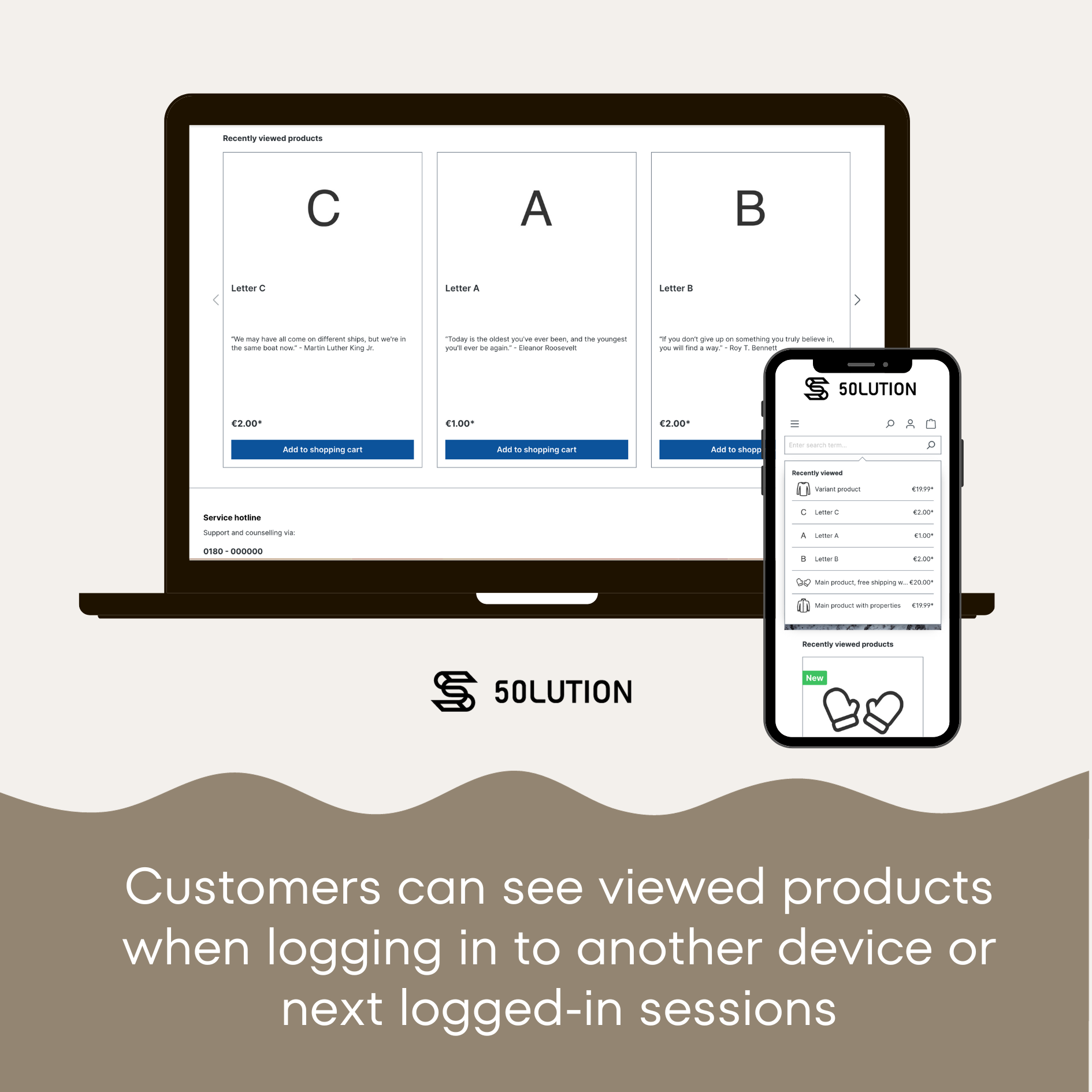 Recently Viewed Products Shopware 6 search box screenshot